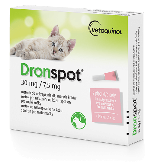 DRONSPOT 30/7,5MG 0,35ML (0,5-2,5KG) 2PIP