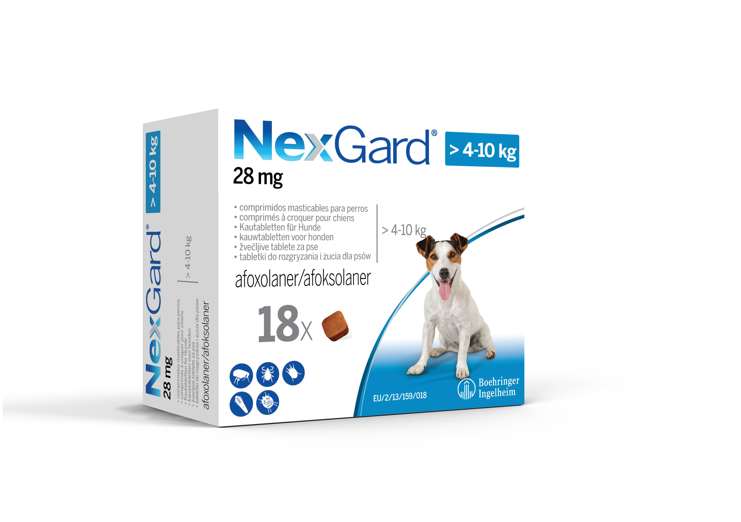 NEXGARD PIES _4-10KG M 28MG 18TABL.