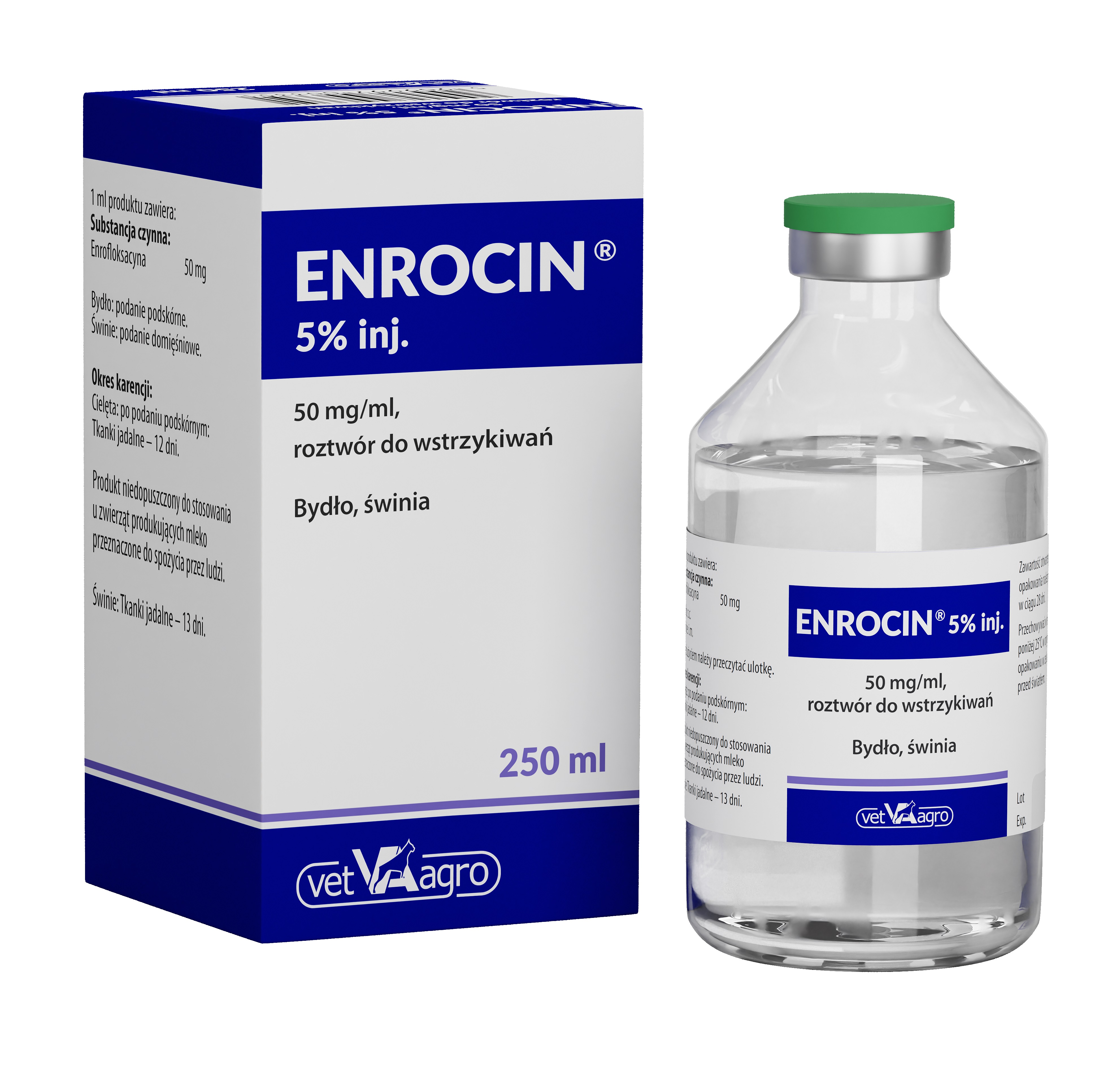 ENROCIN 5% INJ 250ML ZESTAW