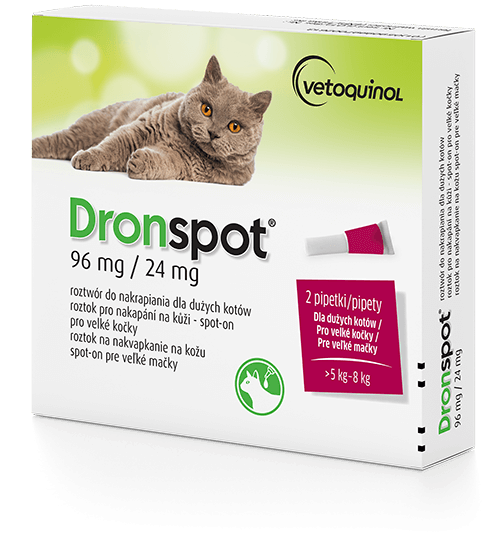 DRONSPOT 96/24MG 1,12ML (5-8KG) 2PIP