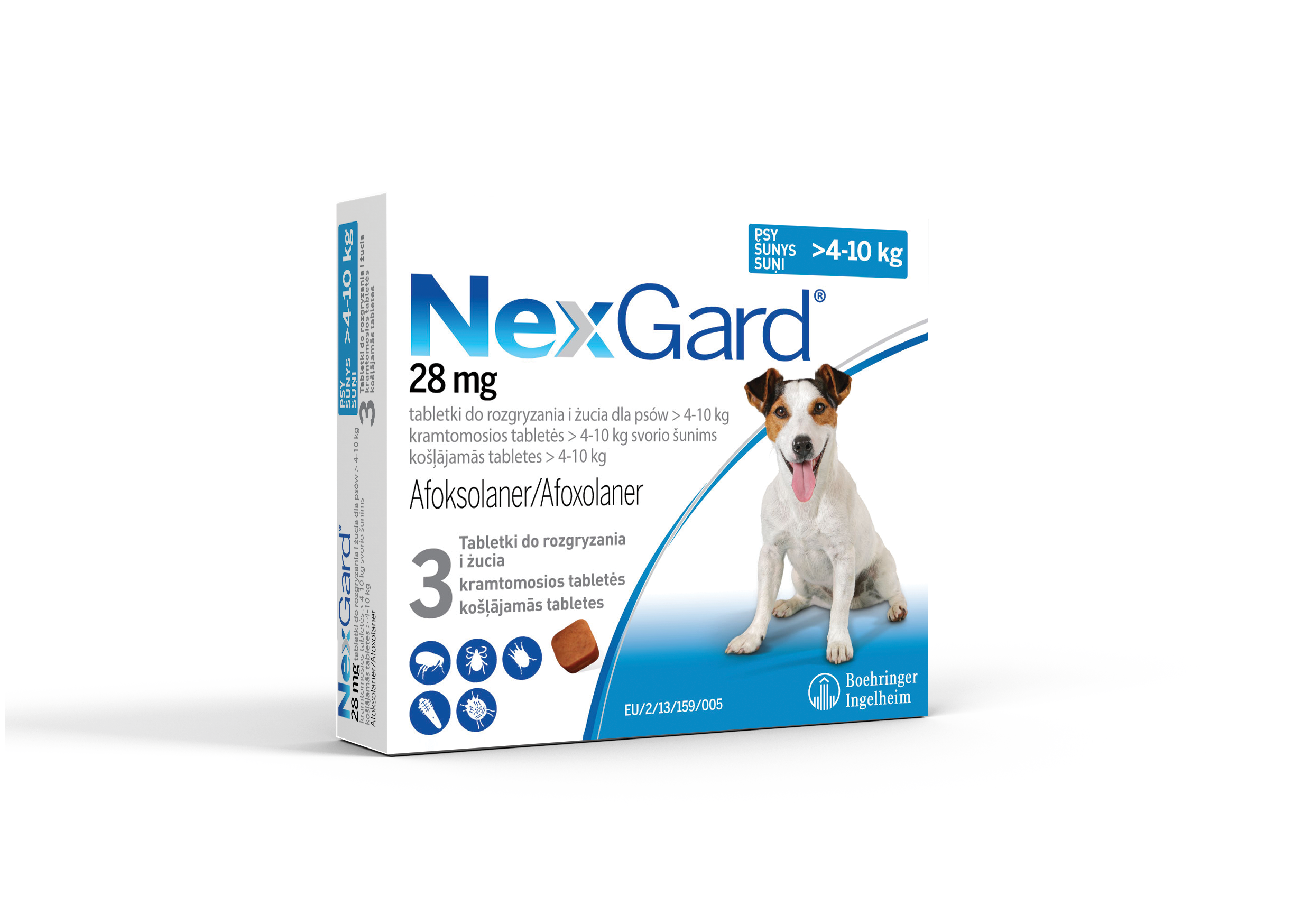 NEXGARD PIES _4-10KG M 28MG _3TABL.