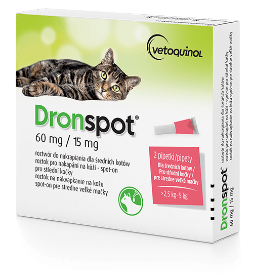 DRONSPOT 60/15MG 0,70ML (2,5-5KG) 2PIP